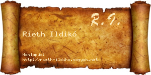 Rieth Ildikó névjegykártya